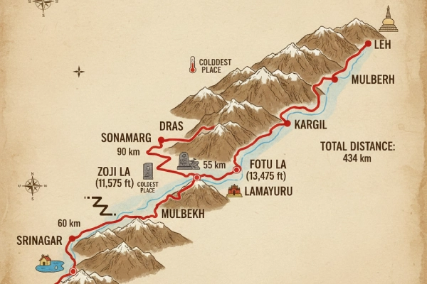 The Route at a Glance_ Srinagar to Leh